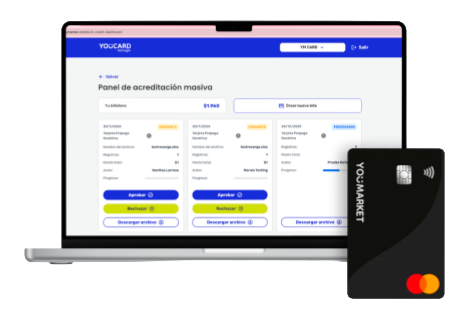 Interfaz YouCard en escritorio
